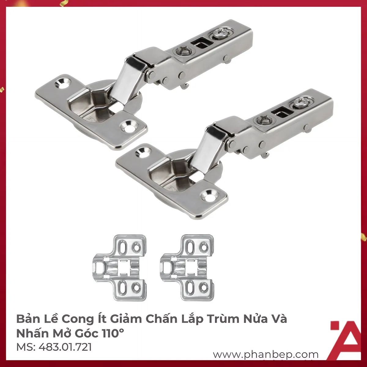Bản Lề Trùm Nửa Metalla SM 110º DIY Hafele 483.01.721