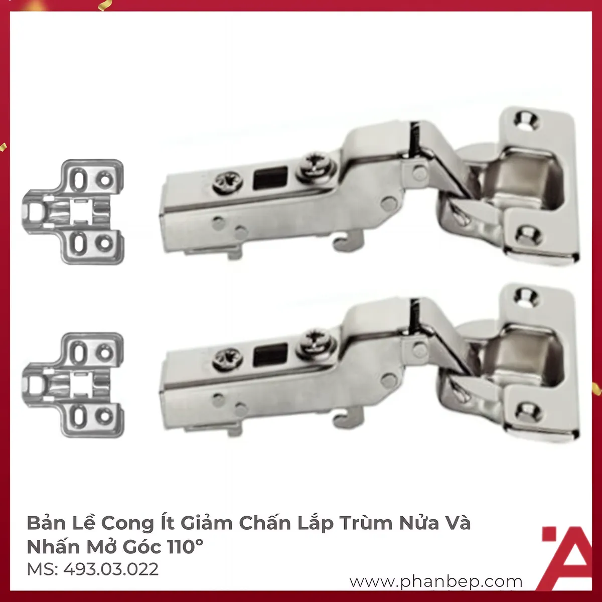 Bản Lề Trùm Nửa Metalla SM DIY 110º Hafele 493.03.022
