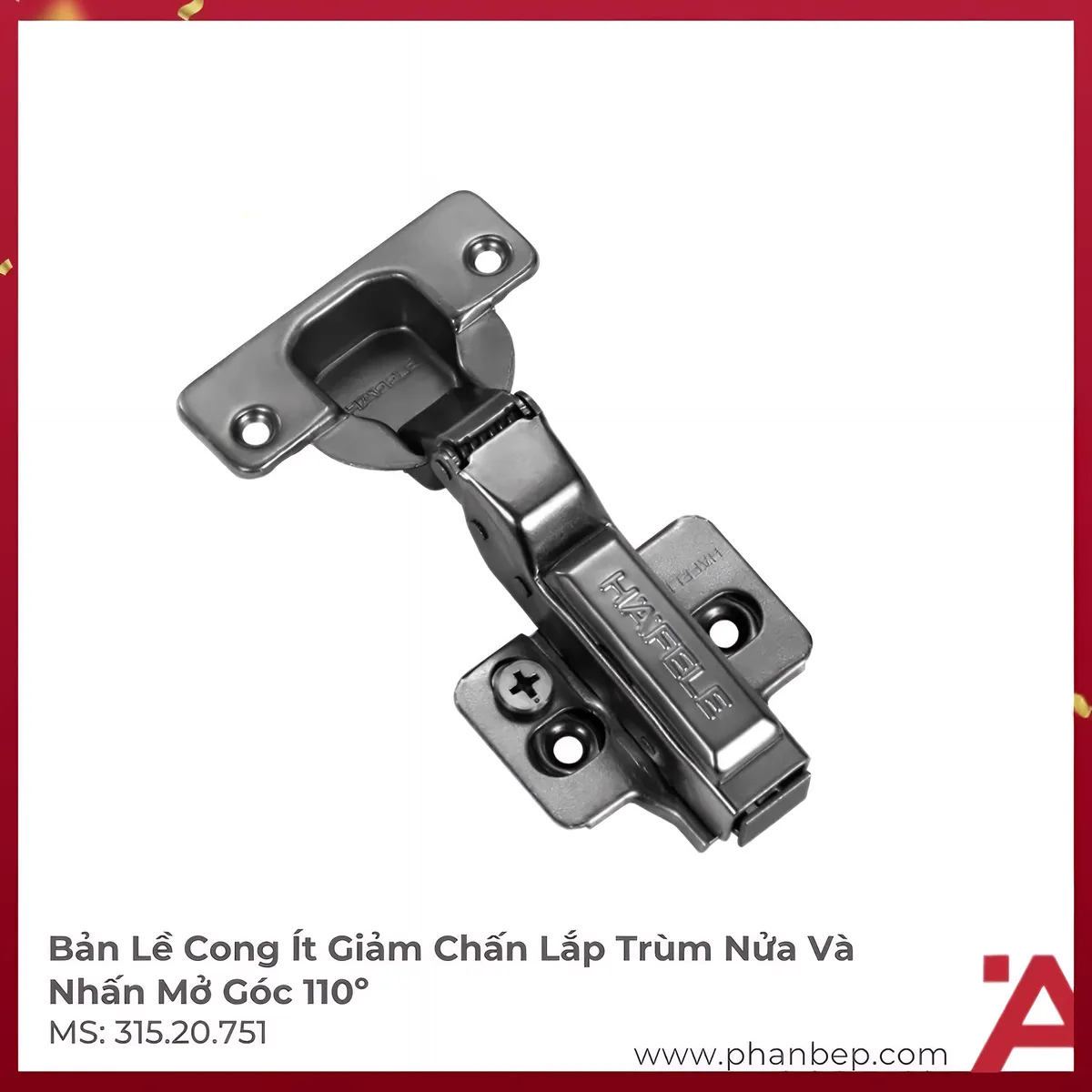 Bản Lề Trùm Nửa Metalla SM Giảm Chấn 110º Hafele 315.20.751