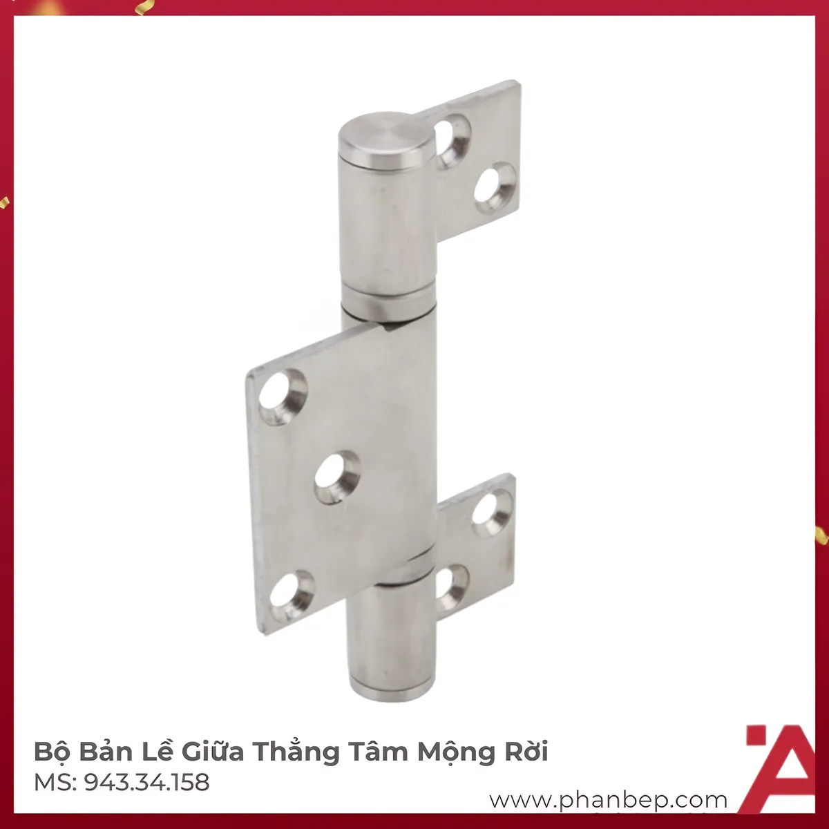 Bộ Bản Lề Giữa Thẳng Tâm Mộng Rời Hafele 943.34.158