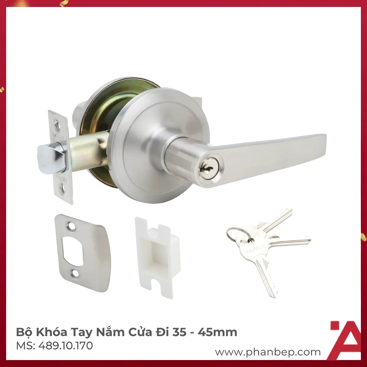 Bộ Khóa Tay Nắm Cửa Đi Hafele 489.10.170