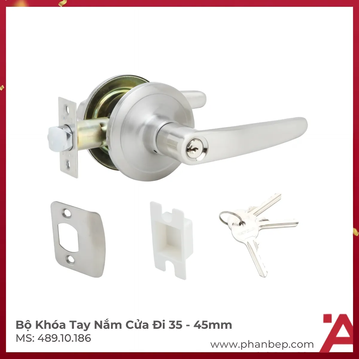 Bộ Khóa Tay Nắm Cửa Đi Hafele 489.10.186