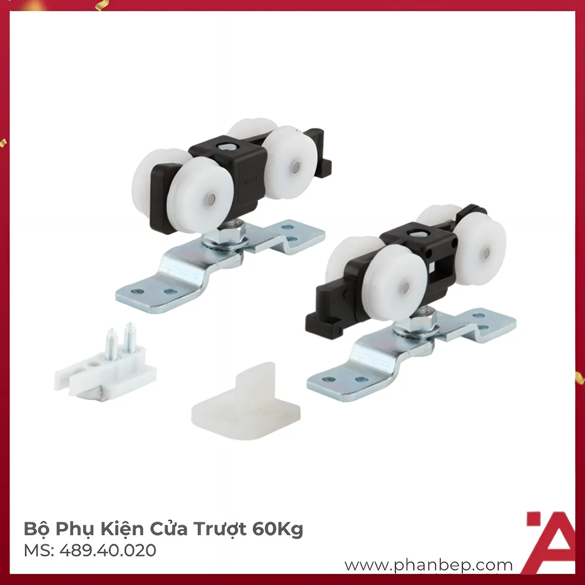 Bo-Phu-Kien-Cua-Truot-60Kg-Silent-60Kg-Hafele-48940020 Bộ Phụ Kiện Cửa Trượt 60Kg Silent 60Kg Hafele 489.40.020 - Ảnh 1