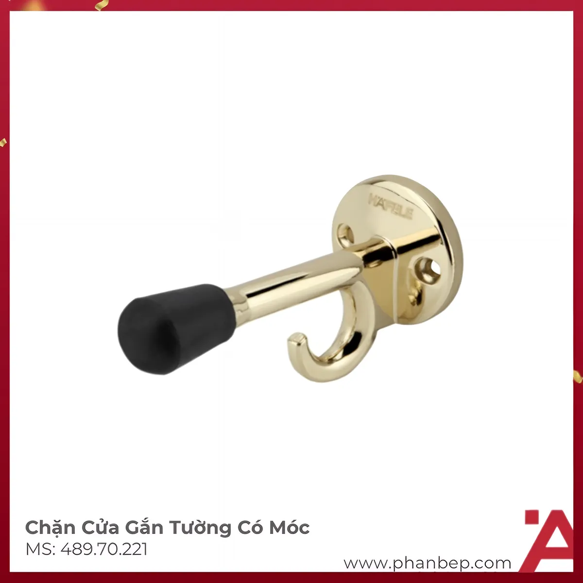 Chặn Cửa Gắn Tường Có Móc Hafele 489.70.221