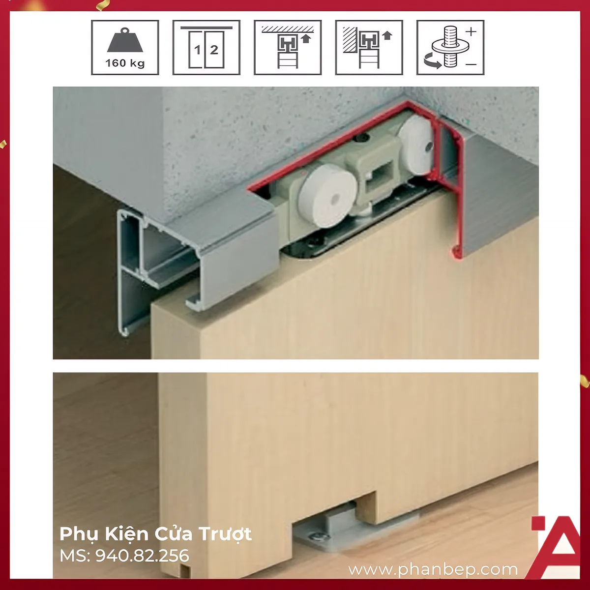 Phụ Kiện Cửa Trượt Slido Classic 160-P Hafele 940.82.256