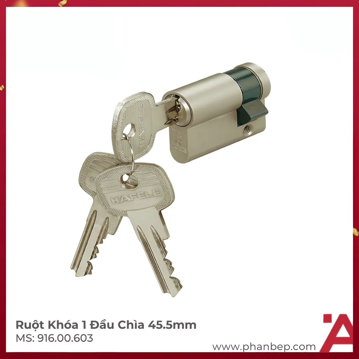 Ruột Khóa 1 Đầu Chìa 45,5mm Hafele 916.00.603