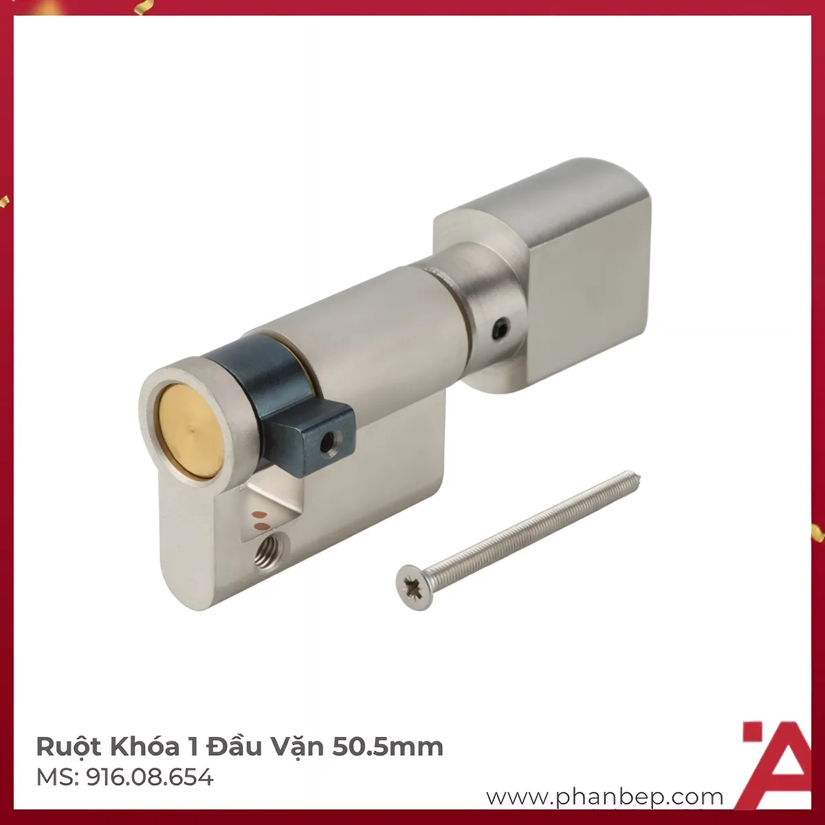 Ruột Khóa 1 Đầu Vặn 50.5mm Hafele 916.08.654