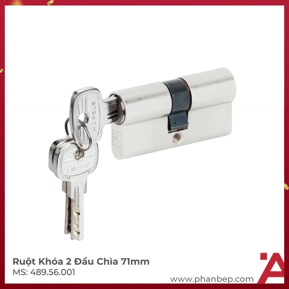 Ruột Khóa 2 Đầu Chìa 71mm Hafele 489.56.001