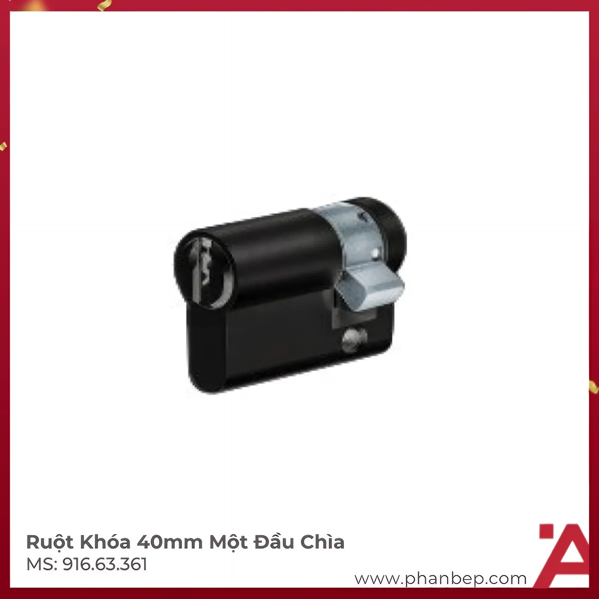 Ruột Khóa 40mm Một Đầu Chìa Hafele 916.63.361