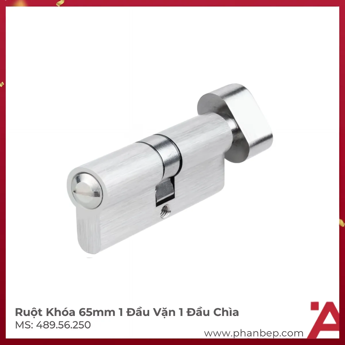 Ruột Khóa 65mm 1 Đầu Vặn 1 Đầu Chìa Hafele 489.56.250