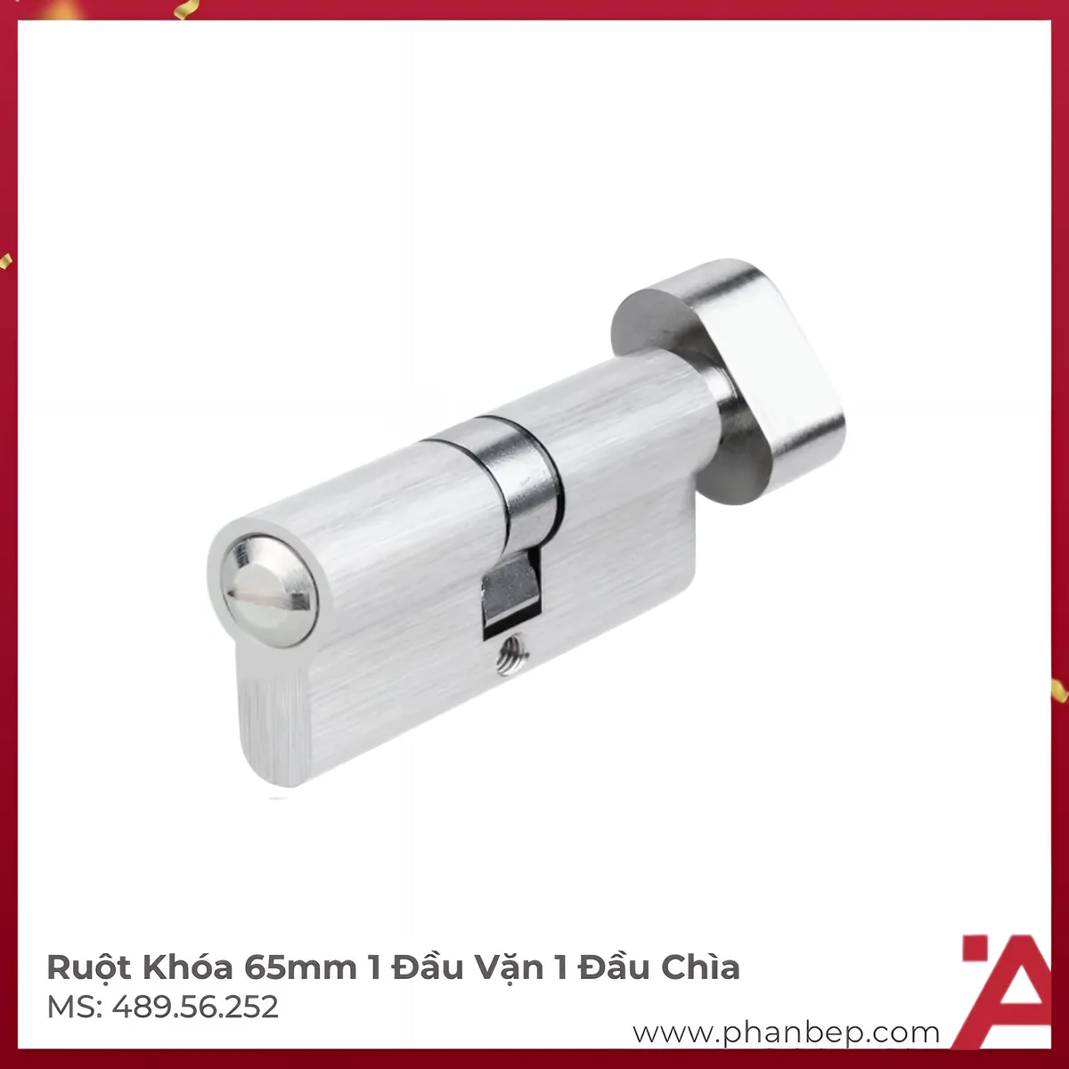 Ruột Khóa 65mm 1 Đầu Vặn 1 Đầu Chìa Hafele 489.56.252