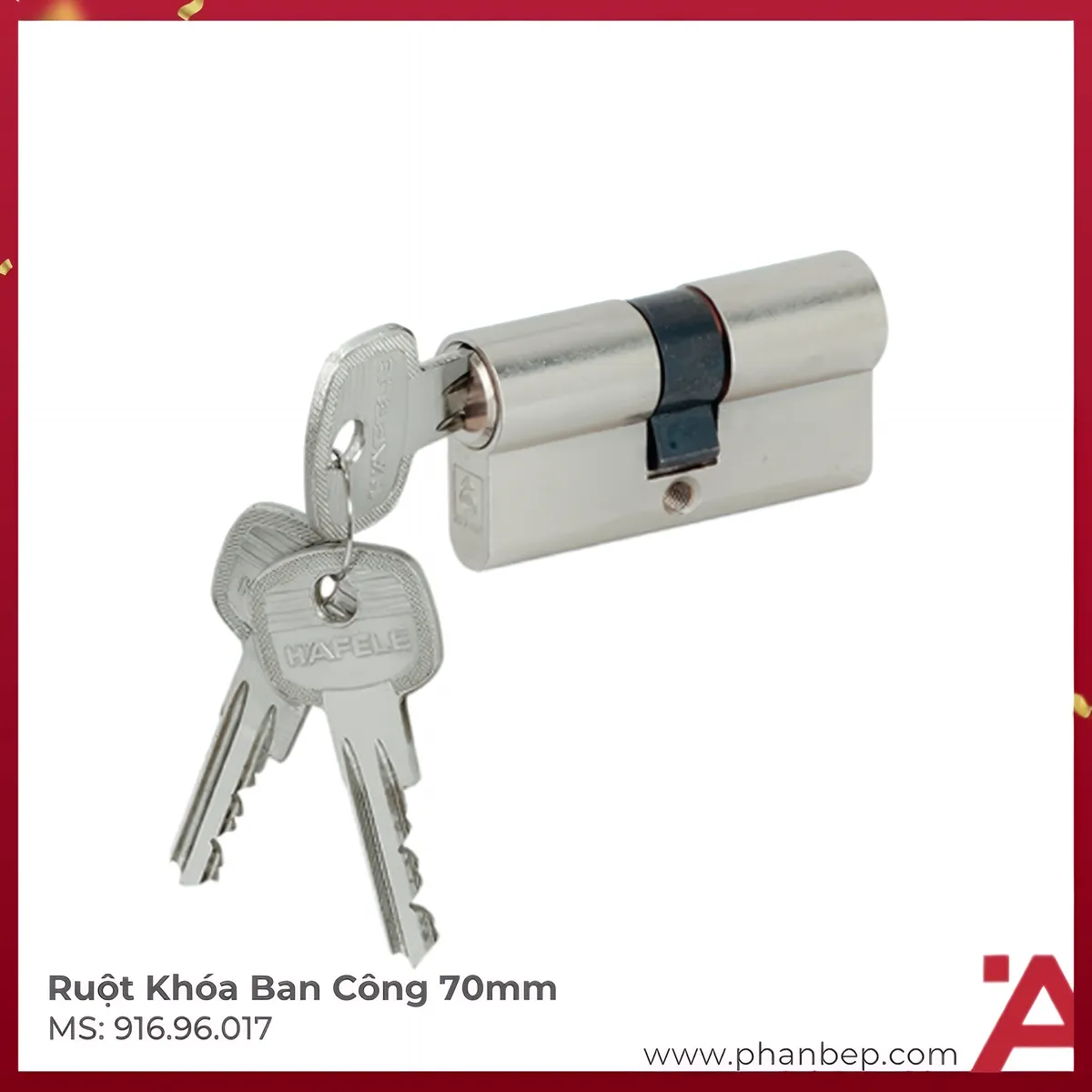 Ruột Khóa Ban Công 70mm Hafele 916.96.017