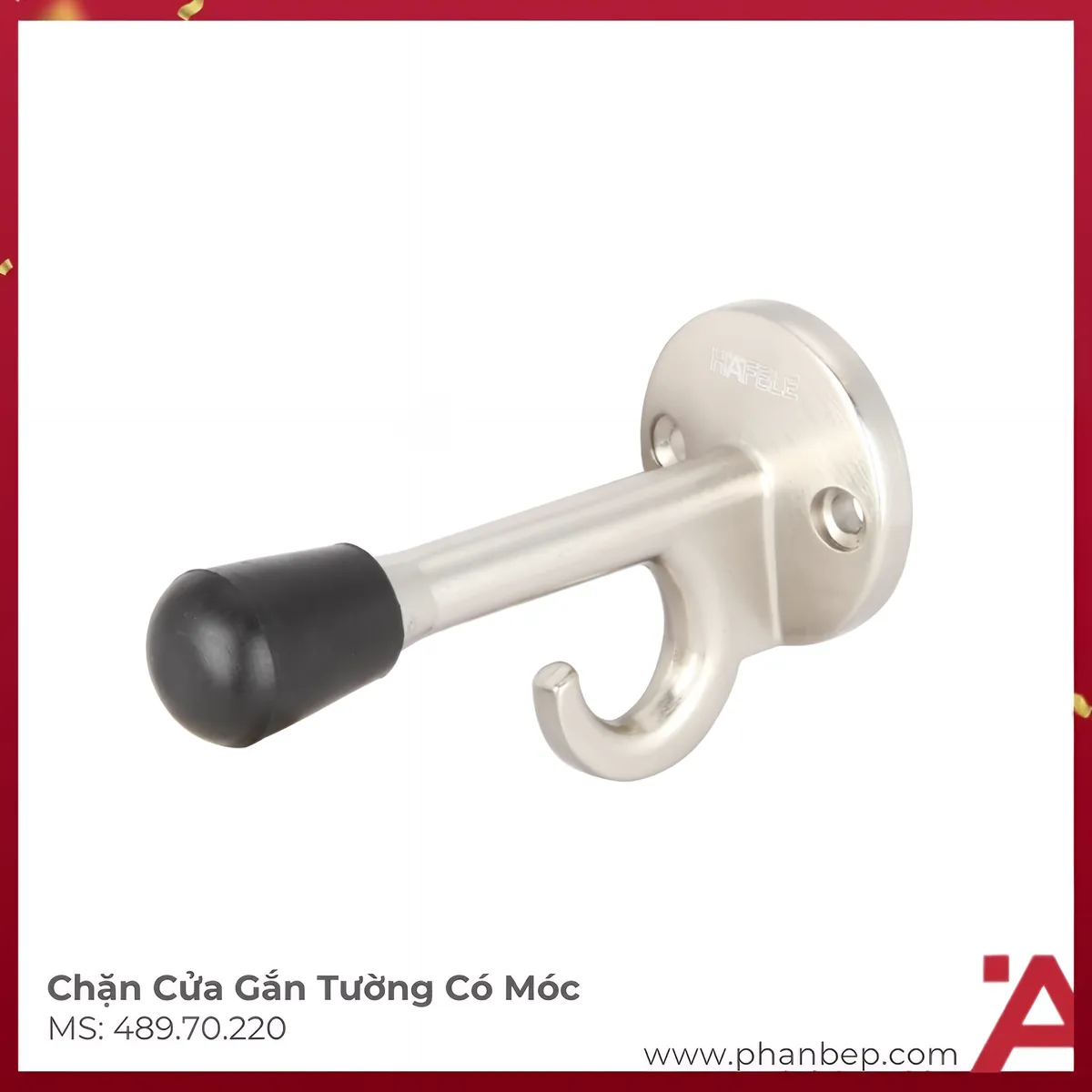 Chặn Cửa Gắn Tường Có Móc Hafele 489.70.220
