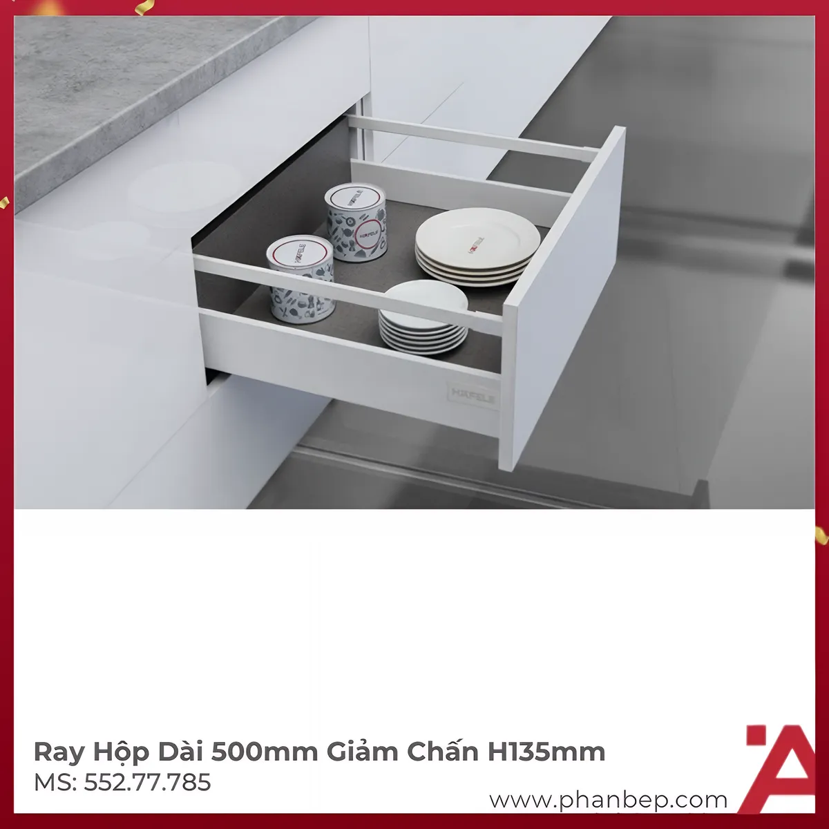 Ray Hộp Alto Giảm Chấn H135mm Hafele 552.77.785