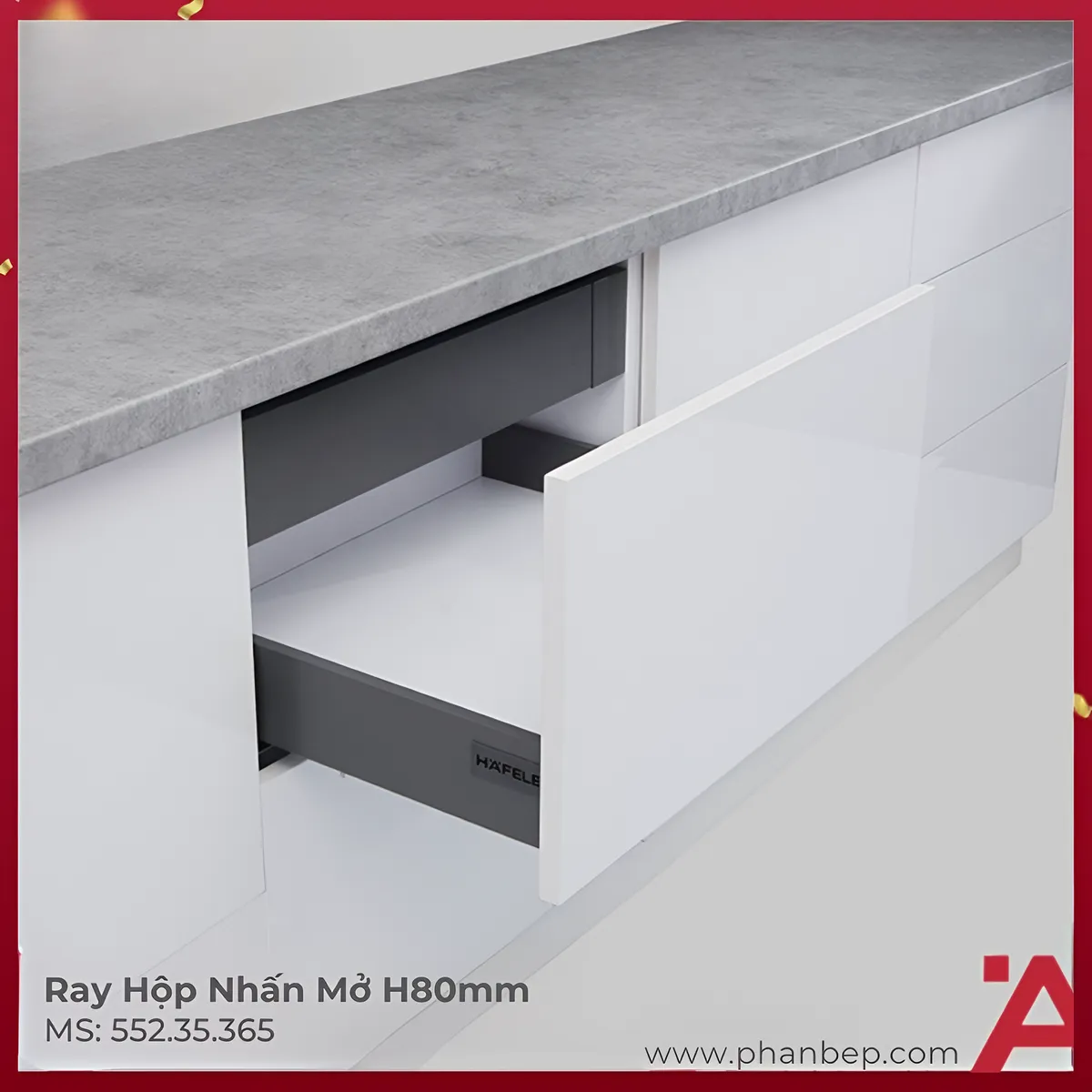 Ray Hộp Alto-S Giảm Chấn H80mm Hafele 552.35.365