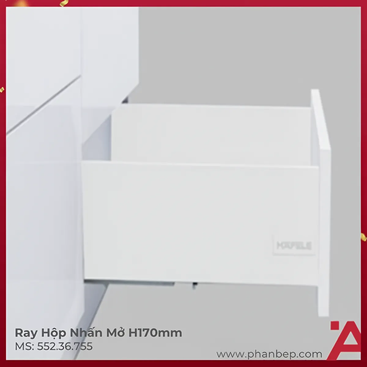 Ray Hộp Alto-S Nhấn Mở H170mm Hafele 552.36.755