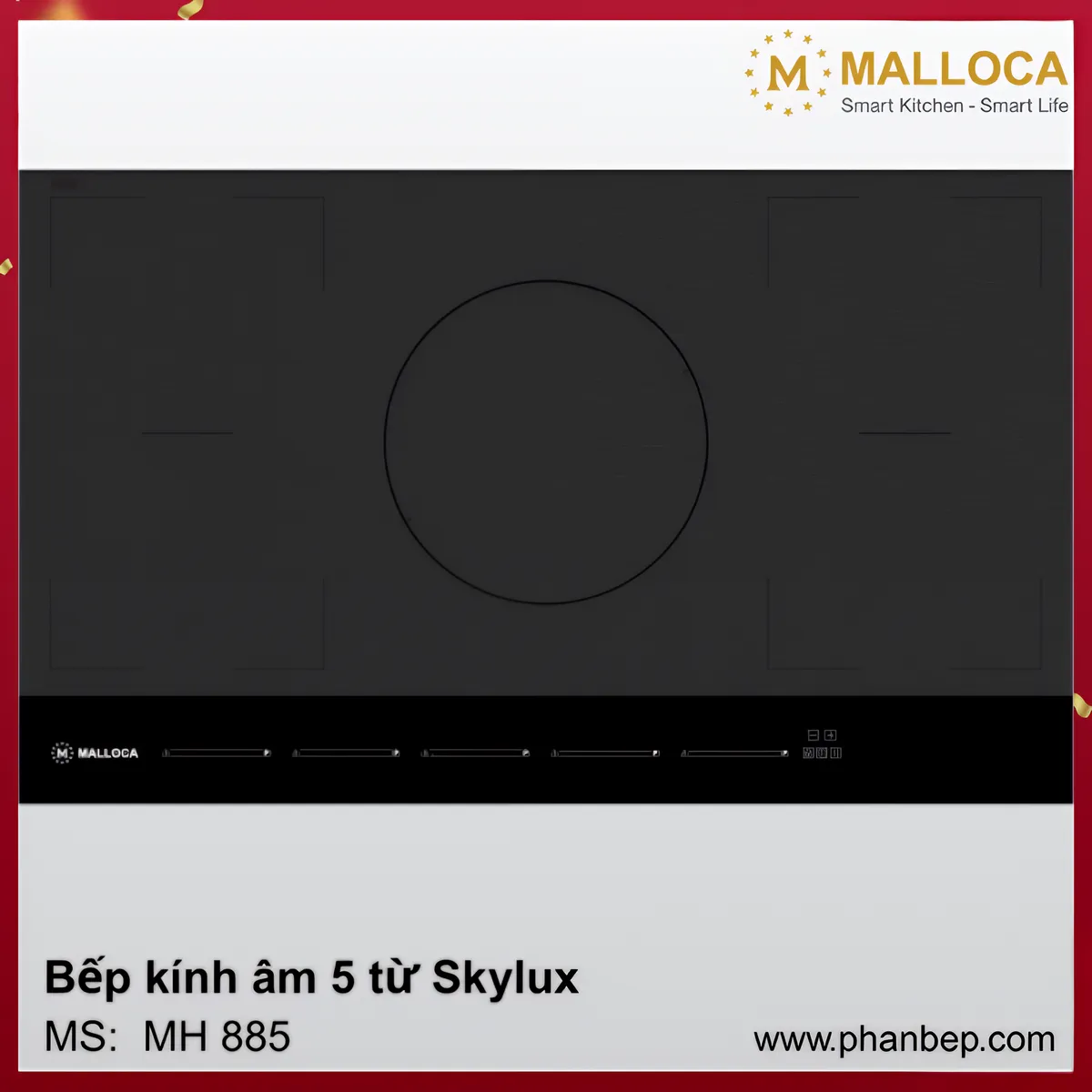 Bếp Kính Âm 5 Từ Skylux Malloca MH-885