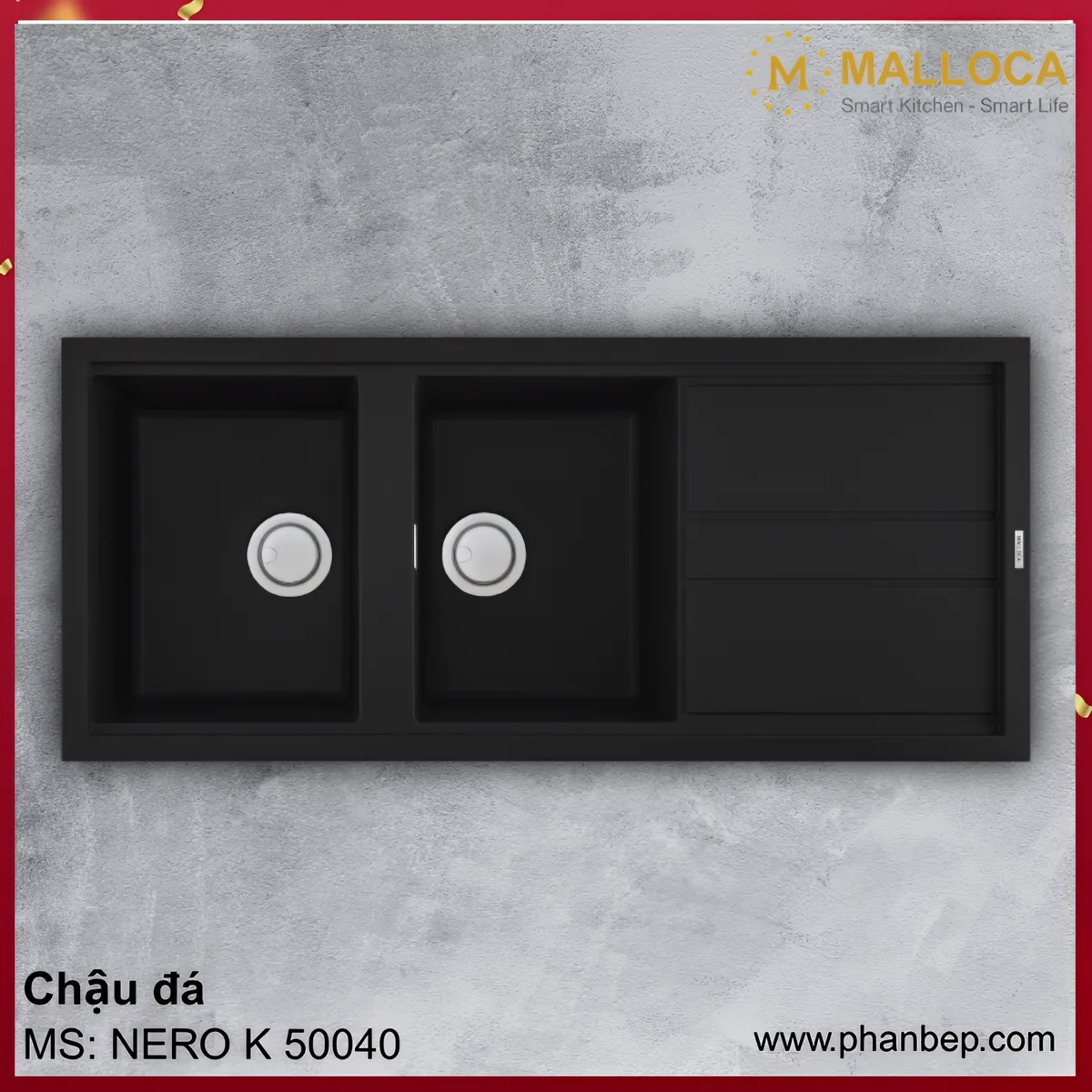 Chậu đá Malloca NERO K 50040