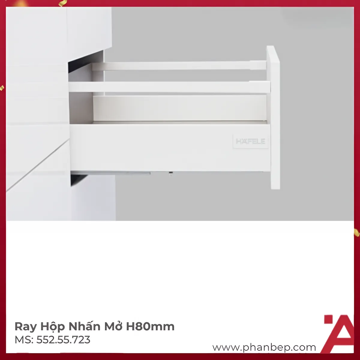 Ray Hộp Alto-S Nhấn Mở H80mm Hafele 552.55.723