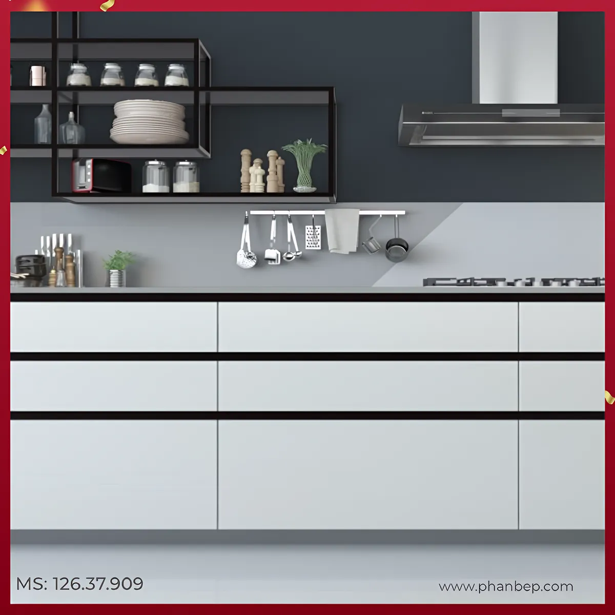 Tay Nắm Tủ Ngang Gola Chữ J 2800mm Hafele 126.37.909