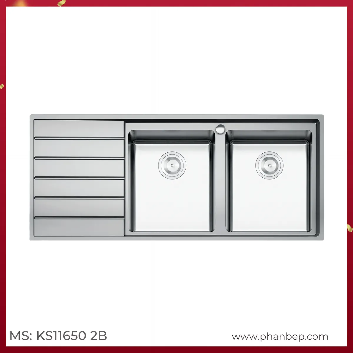 Chậu Rửa Bát Konox KS11650 2B Bàn Trái