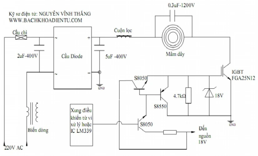 Sơ Đồ Mạch Bếp Điện Từ 3