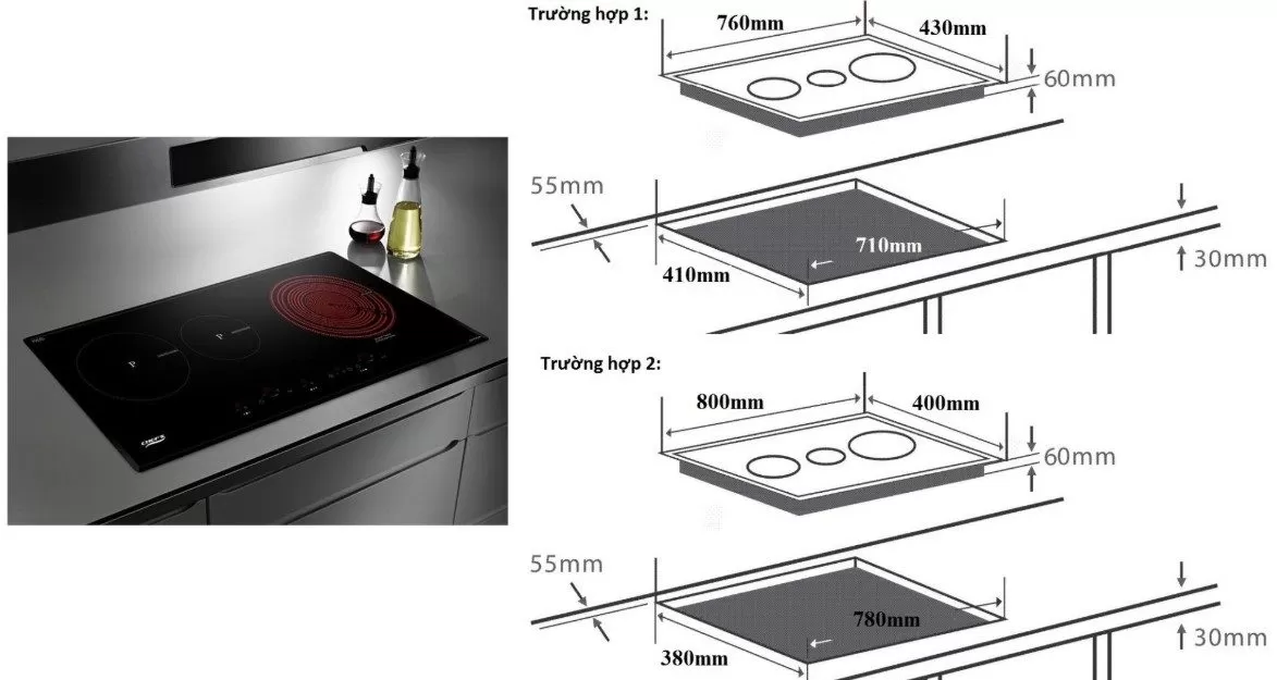 Kinh Nghiệm Mua Bếp Điện Từ - Cần Nắm Rõ Kích Thước Bếp Và Kệ Bếp Lắp Đặt Kinh Nghiệm Mua Bếp Điện Từ - Cần Nắm Rõ Kích Thước Bếp Và Kệ Bếp Lắp Đặt