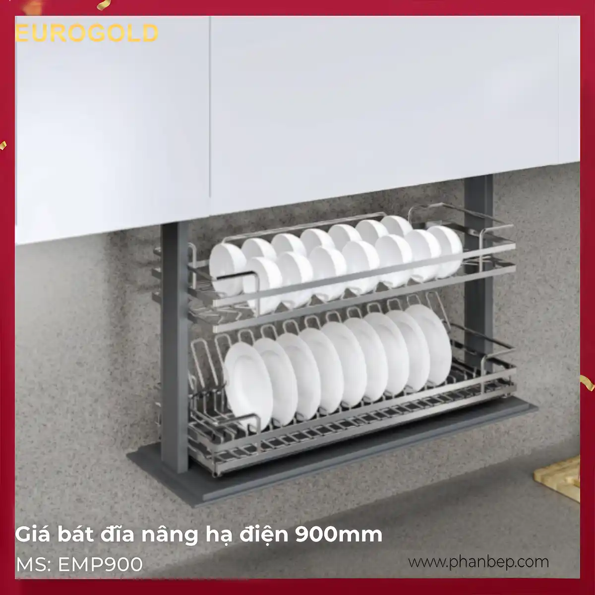 Giá Bát Đĩa Nâng Hạ Điện 900mm Eurogold EMP900