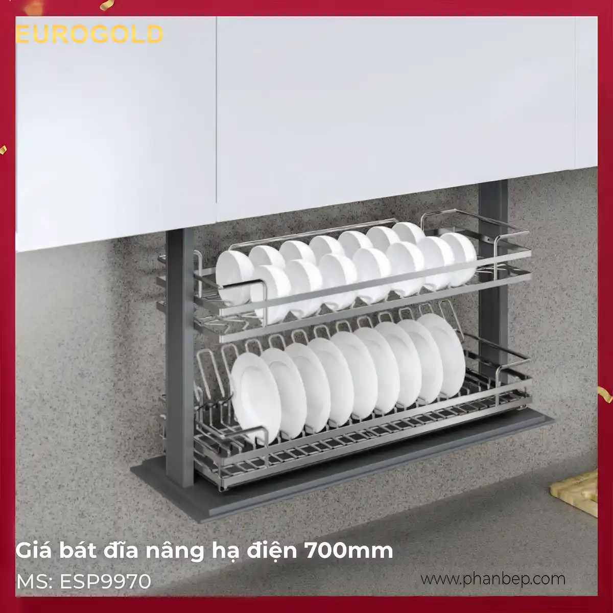 Giá Bát Đĩa Nâng Hạ Điện 700mm Eurogold ESP9970Pro