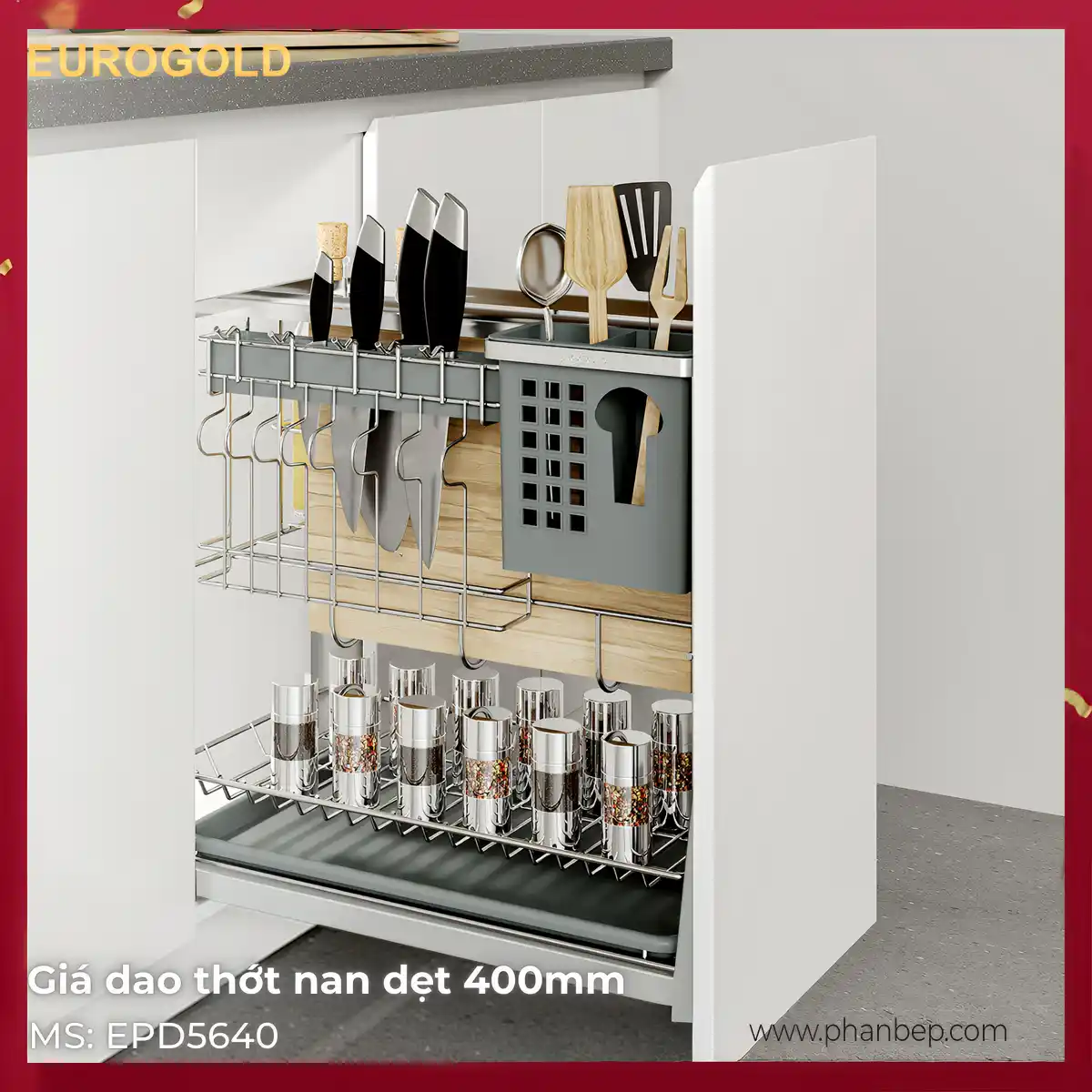 Giá Dao Thớt Nan Dẹt 400mm Eurogold EPD5640VX