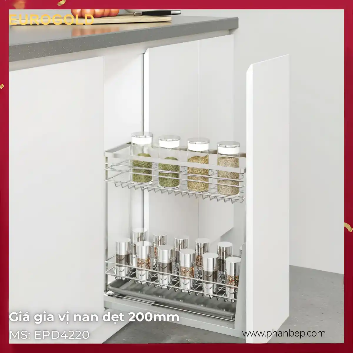 Giá Gia Vị Nan Dẹt 200mm Eurogold EPD4220VX