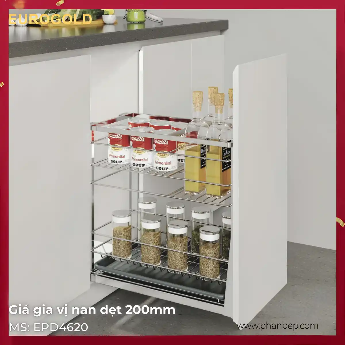 Gia-Gia-Vi-Nan-Det-200Mm-Eurogold-Epd4620 Giá Gia Vị Nan Dẹt 200Mm Eurogold Epd4620Vx - Ảnh 1