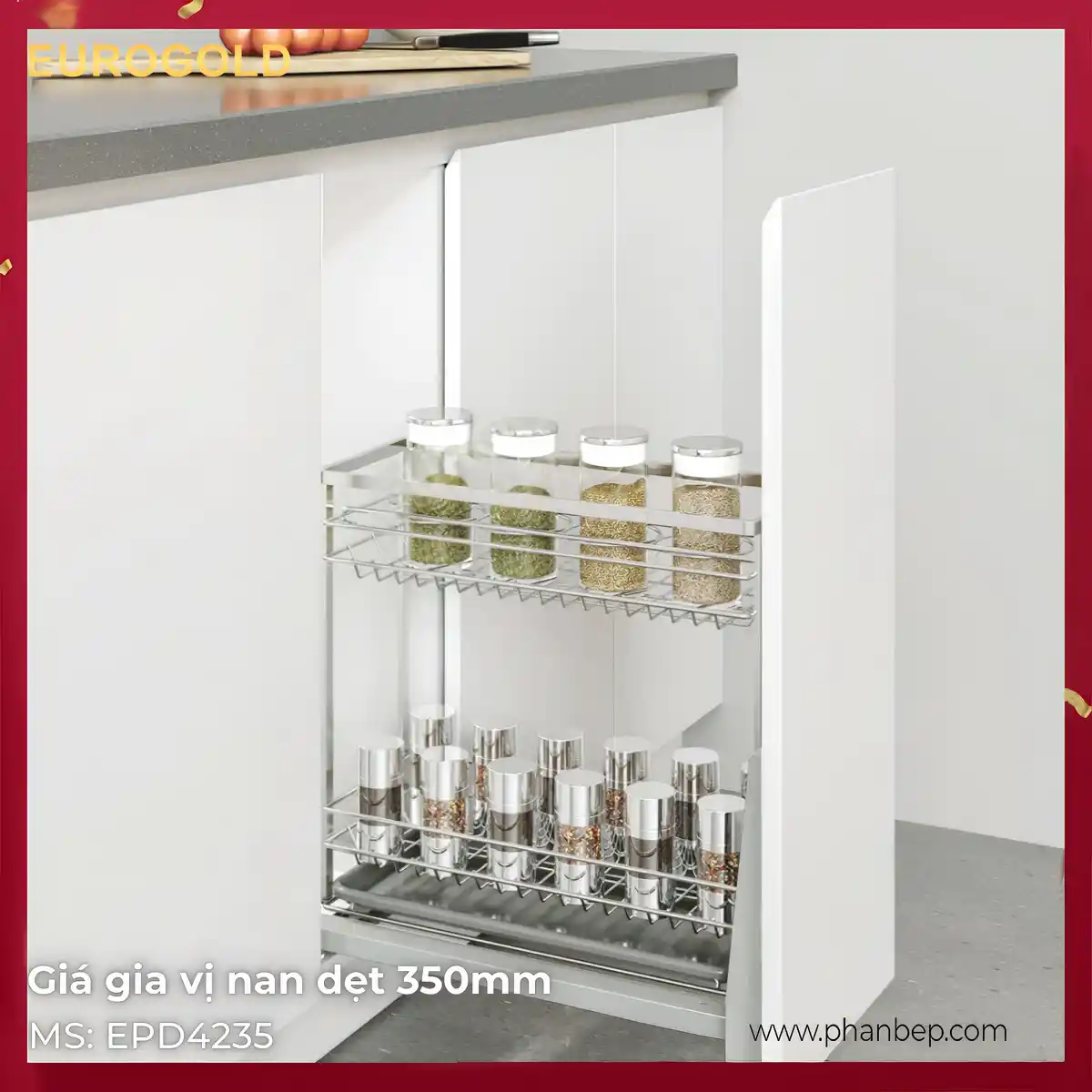Giá Gia Vị Nan Dẹt 350mm Eurogold EPD4235VX