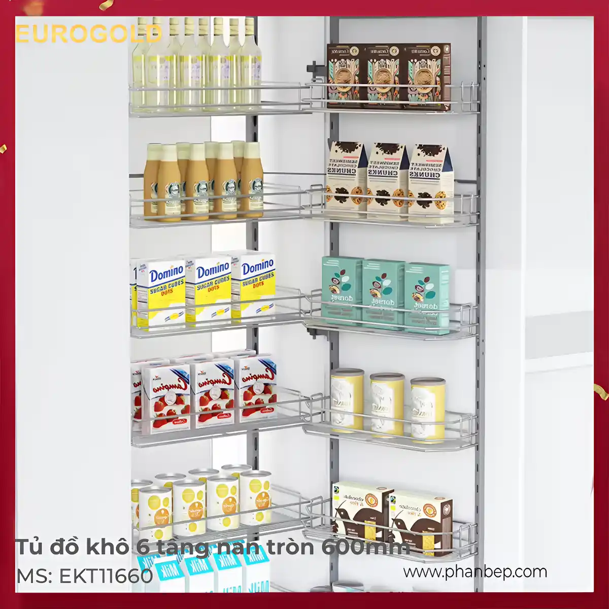 Tủ Đồ Khô 6 Tầng Nan Tròn 600mm Eurogold EKT11660
