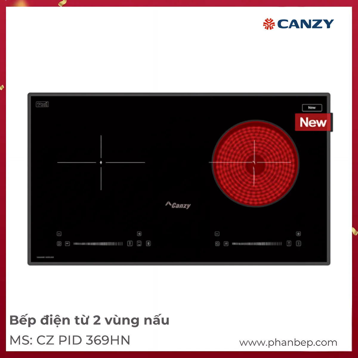 Bếp Từ 2 Vùng Nấu Canzy Cz Pid 369Hn