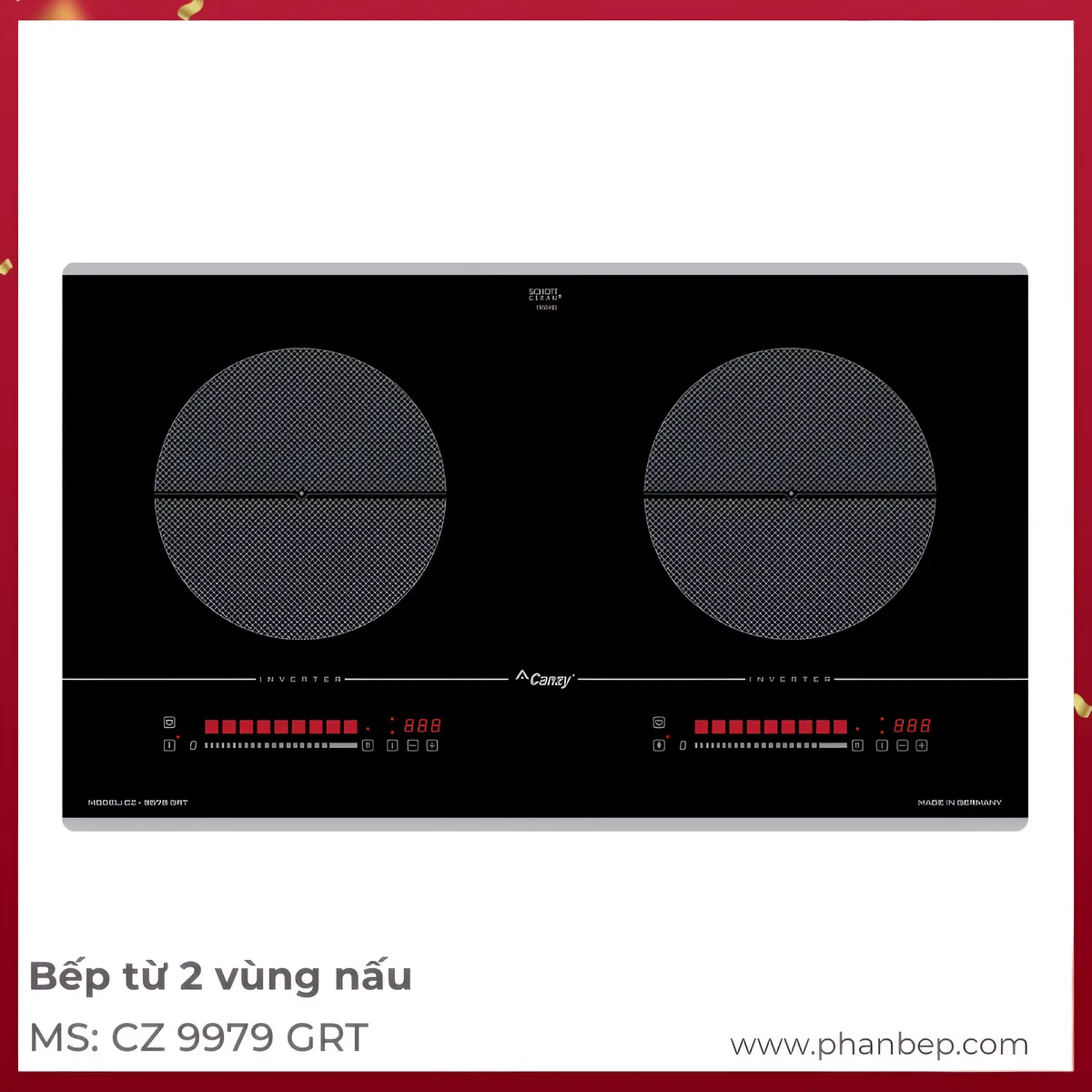 Bếp Từ 2 Vùng Nấu Canzy CZ 9979 GRT