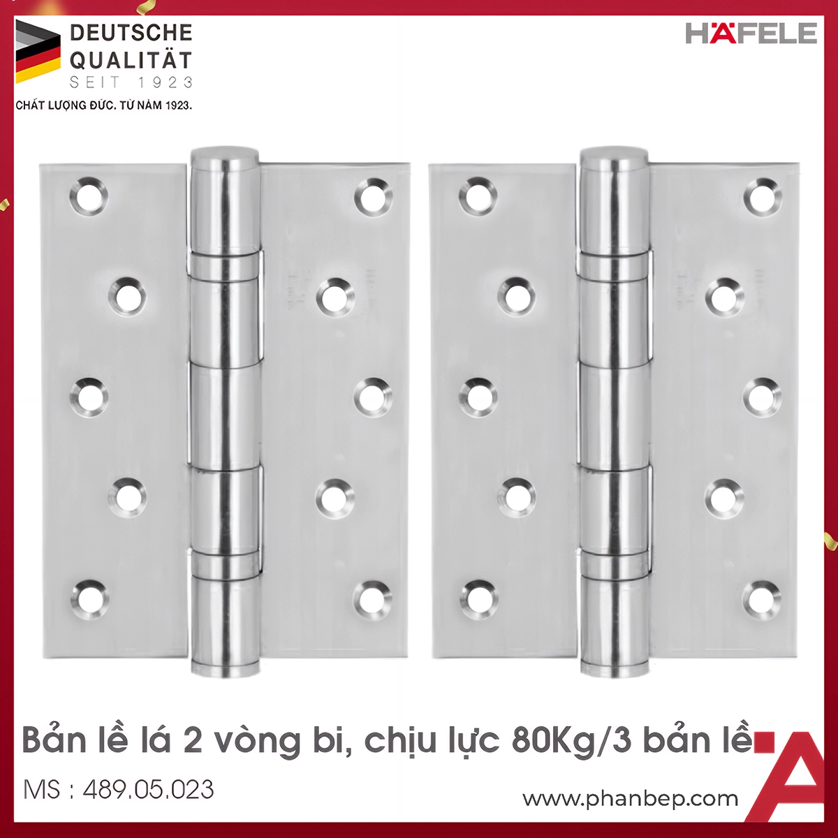 Bản Lề Lá 2 Vòng Bi Hafele 489.05.023