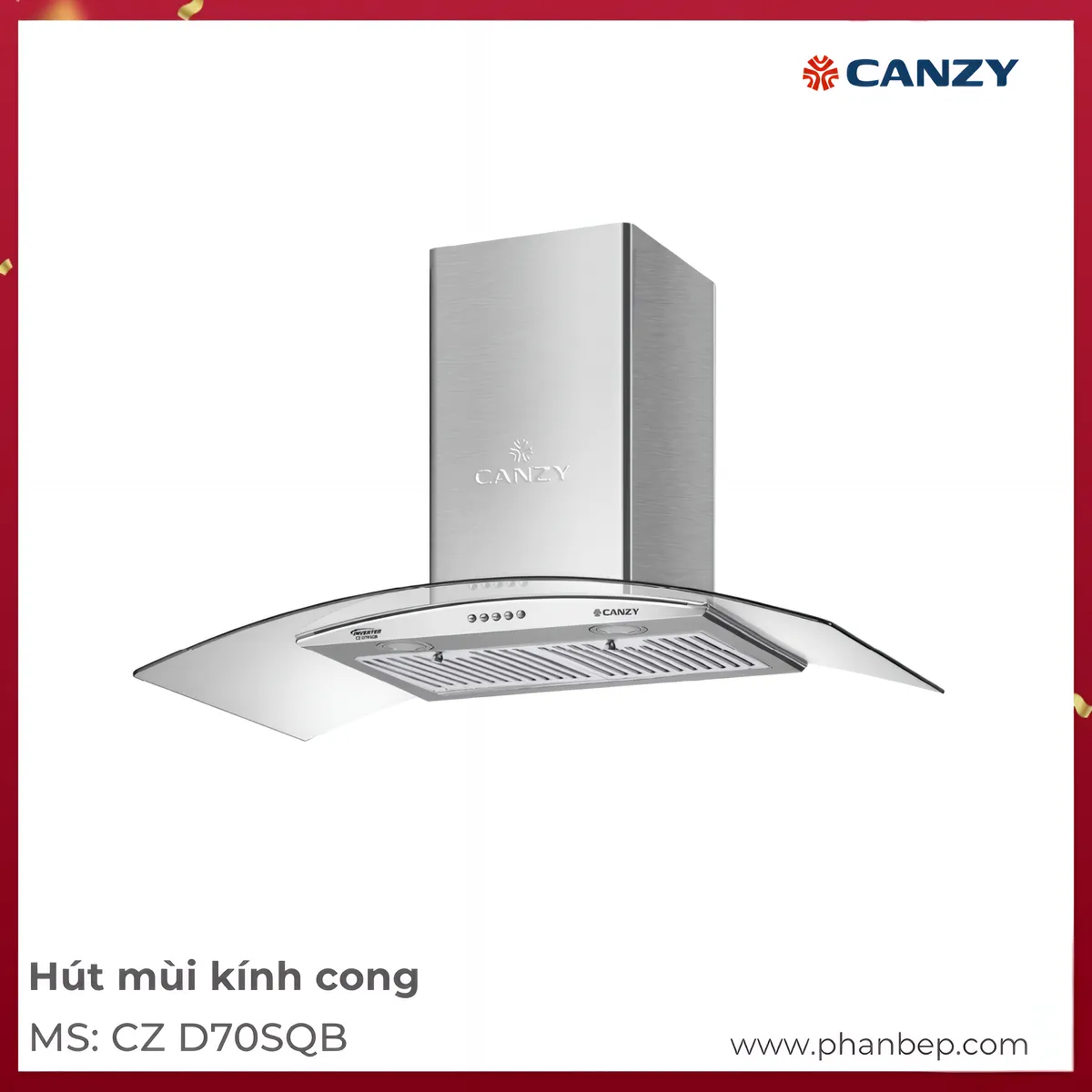 Máy Hút Mùi Áp Tường Canzy Cz D70Sqb
