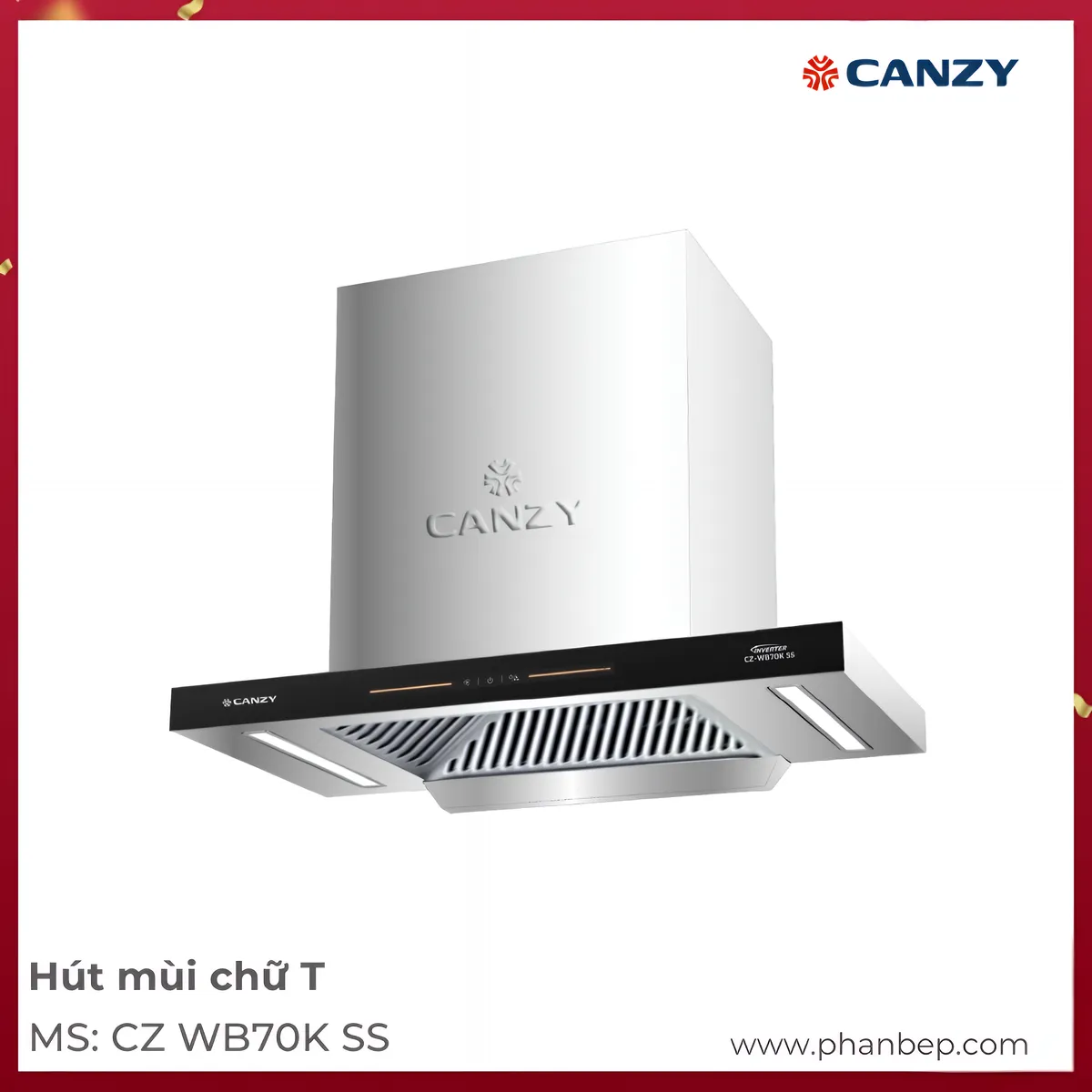 Máy Hút Mùi Áp Tường Canzy Cz Wb70K Ss