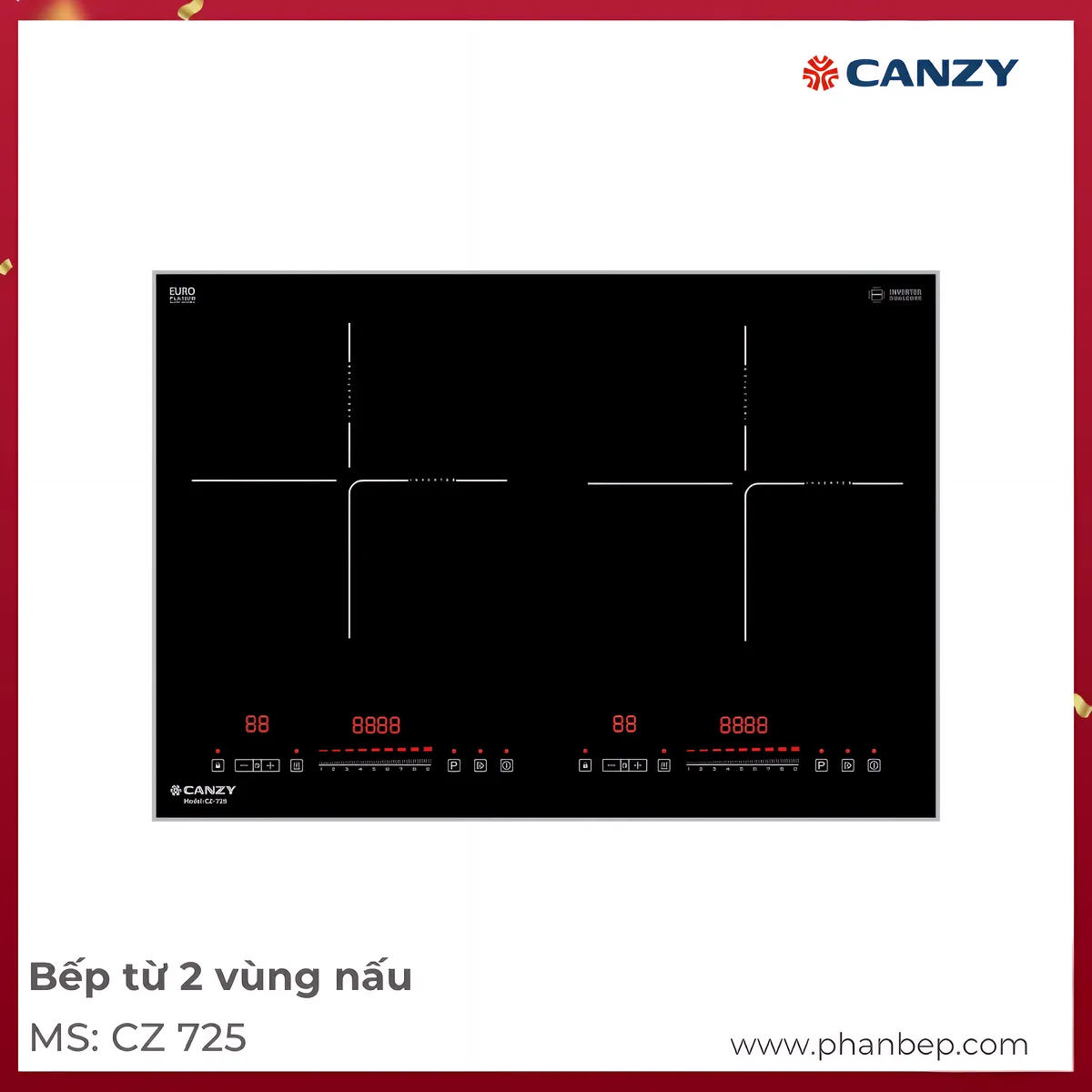 Bếp Từ 2 Vùng Nấu Canzy Cz 725