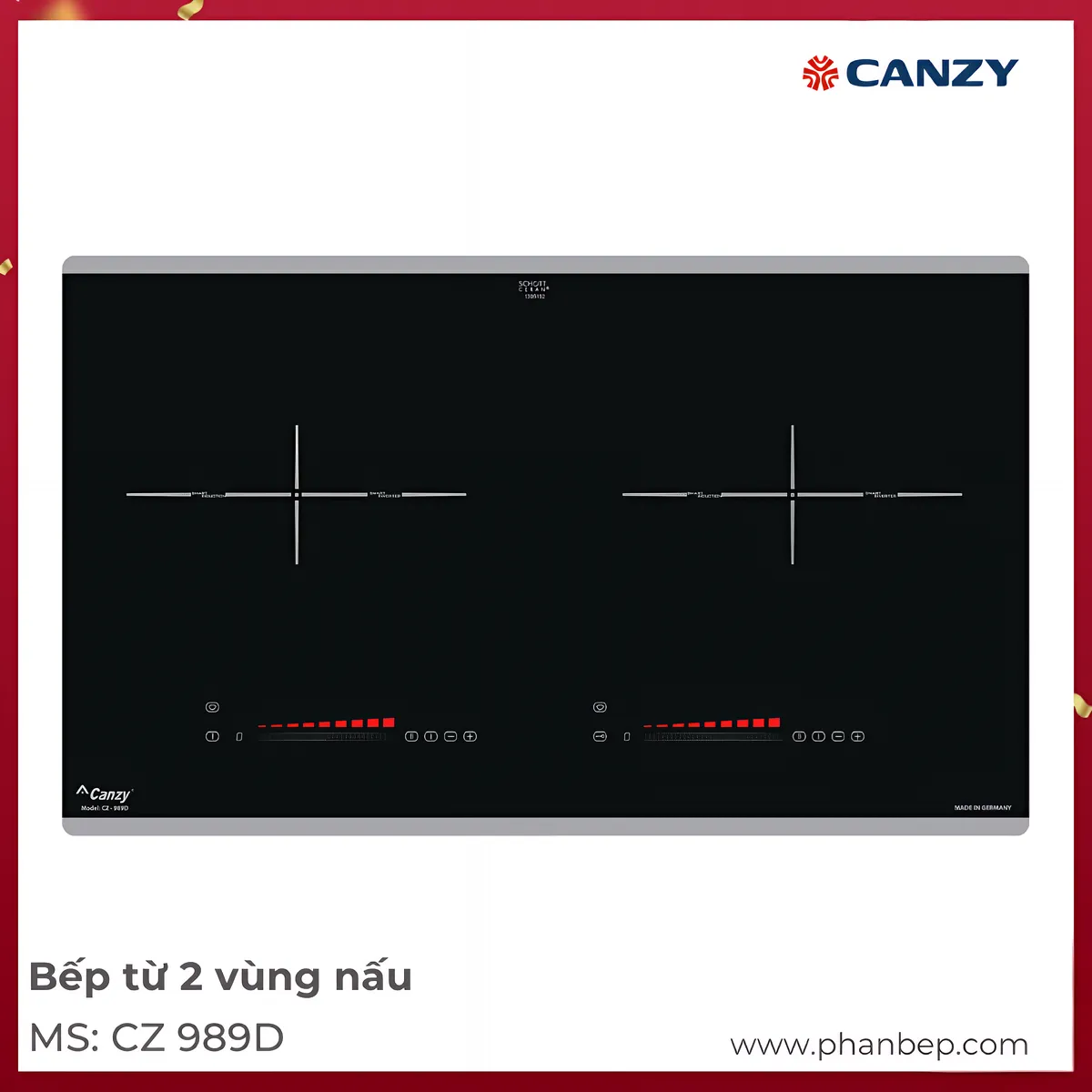 Bếp Từ 2 Vùng Nấu Canzy Cz 989D