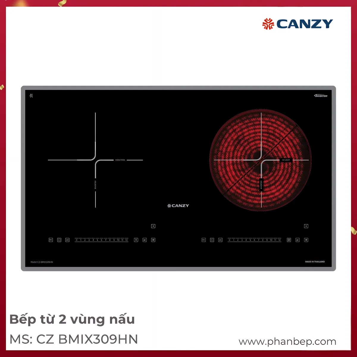 Bếp Từ 2 Vùng Nấu Canzy Cz Bmix309Hn