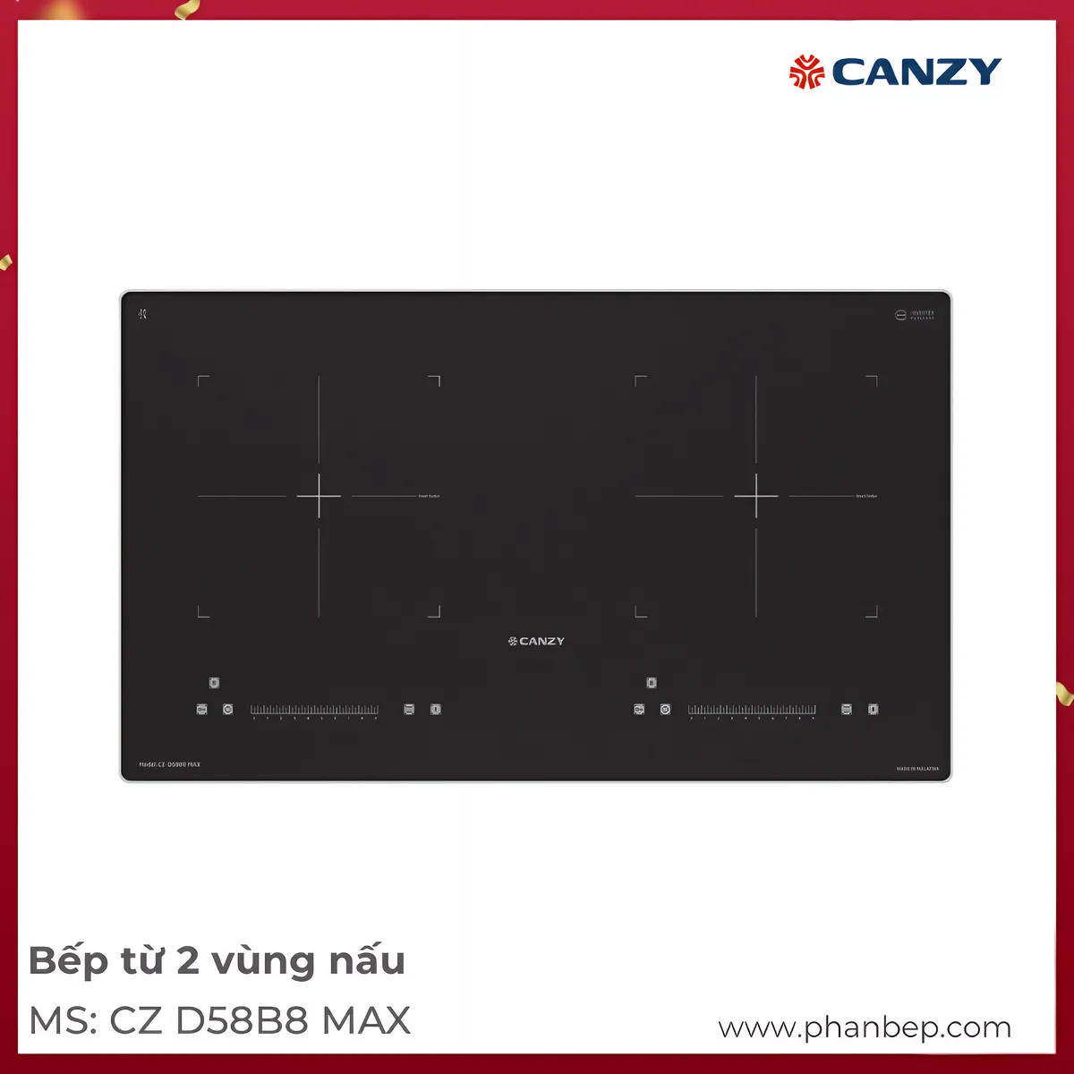 Bếp Từ 2 Vùng Nấu Canzy Cz D58B8 Max
