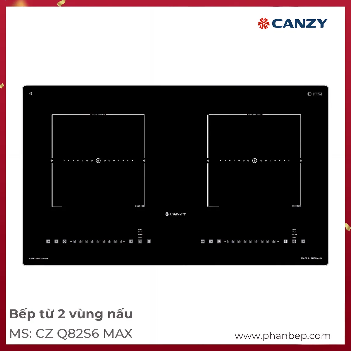 Bếp Từ 2 Vùng Nấu Canzy Cz Q82S6 Max