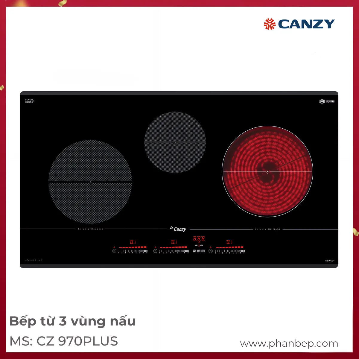 Bếp Từ 3 Vùng Nấu Canzy Cz 970Plus
