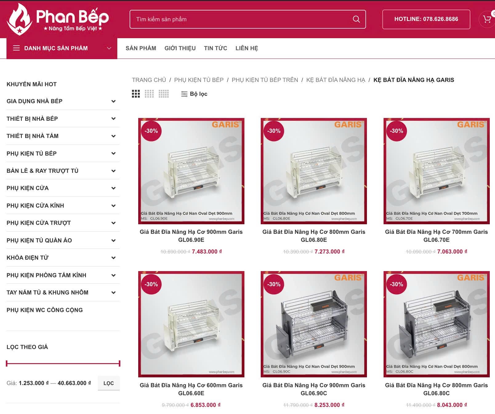 Phan Bếp phân phối các sản phẩm Kệ bát đĩa nâng hạ Garis chính hãng