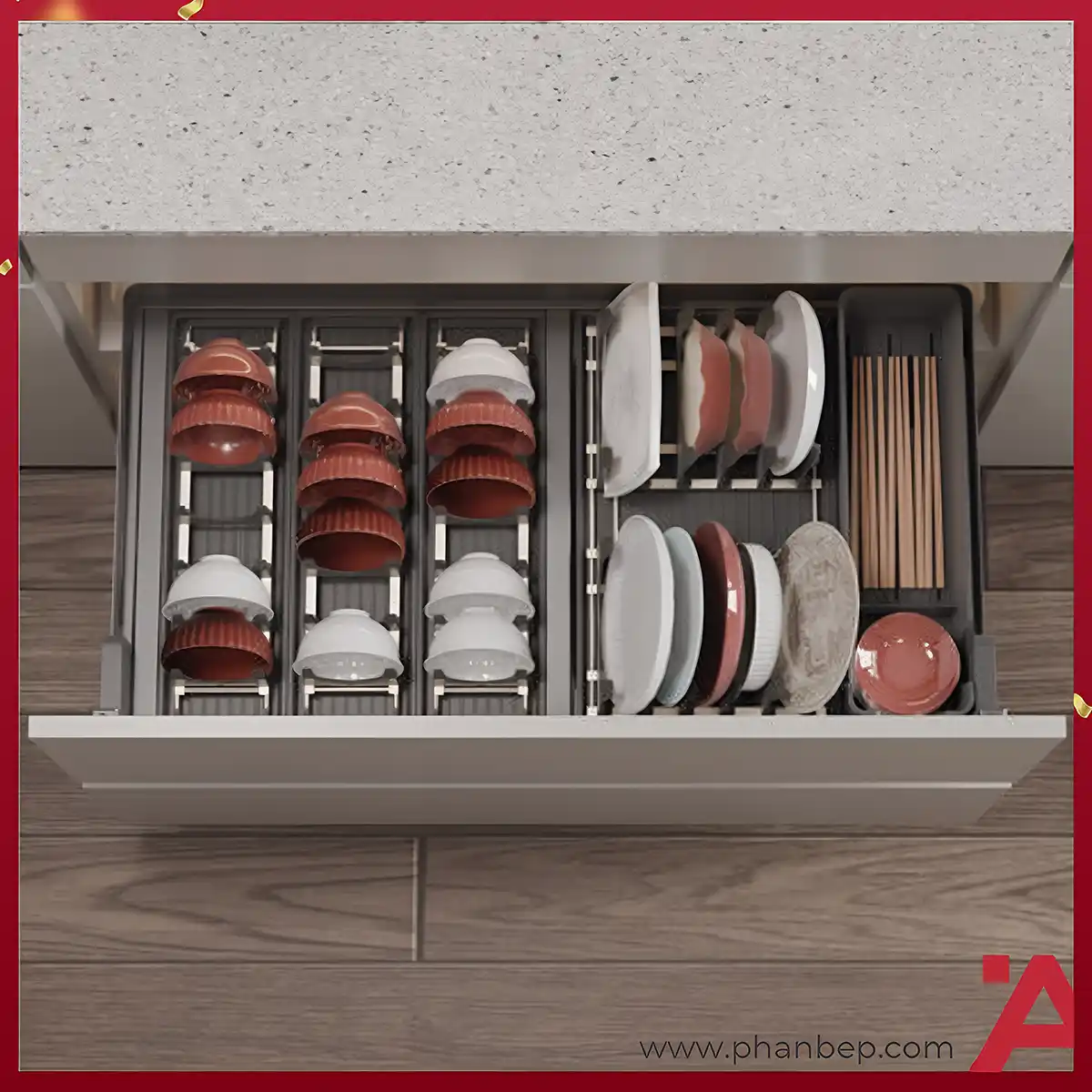 Kệ đựng bát đĩa Hafele được làm bằng chất liệu Inox 304 dạng nan (tròn hoặc dẹt Oval) chống gỉ vĩnh viễn và thép mạ sơn phủ lớp Nano cao cấp và sang trọng Kệ đựng bát đĩa Hafele được làm bằng chất liệu Inox 304 dạng nan (tròn hoặc dẹt Oval) chống gỉ vĩnh viễn và thép mạ sơn phủ lớp Nano cao cấp và sang trọng