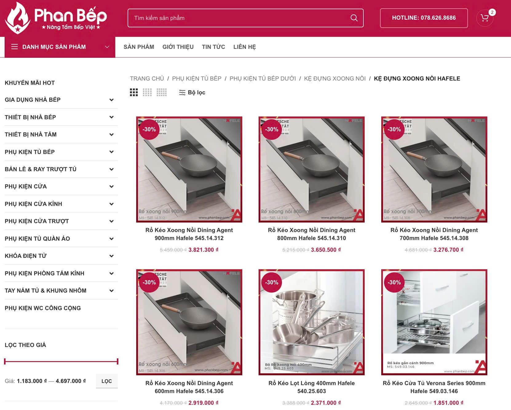 Kệ đựng xoong nồi Hafele được Phan Bếp phân phối chính hãng, đa dạng mẫu mã, giá chiết khấu ưu đãi