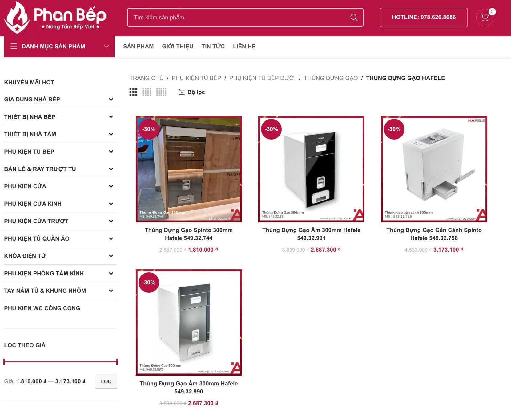 Thùng đựng gạo Hafele được Phan Bếp phân phối chính hãng với mức giá cực kỳ ưu đãi Thùng đựng gạo Hafele được Phan Bếp phân phối chính hãng với mức giá cực kỳ ưu đãi